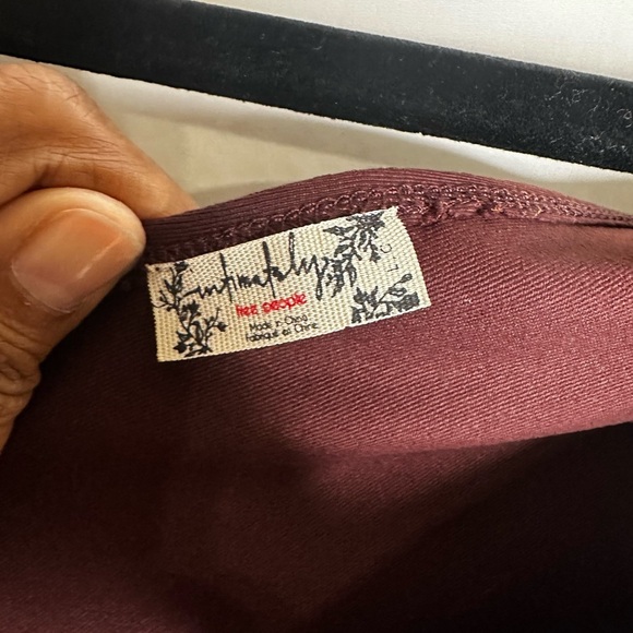 Free People Deep V-Neck Burgundy bodysuit - Picture 7 of 8